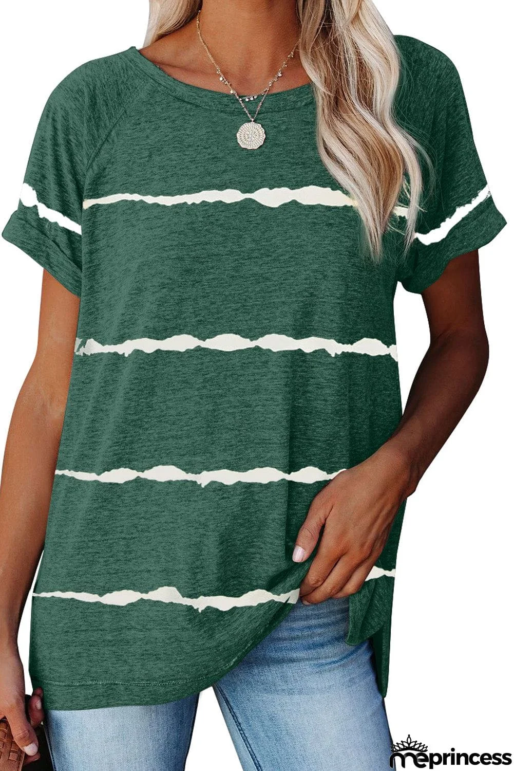 Stripe Print Loose T-shirt