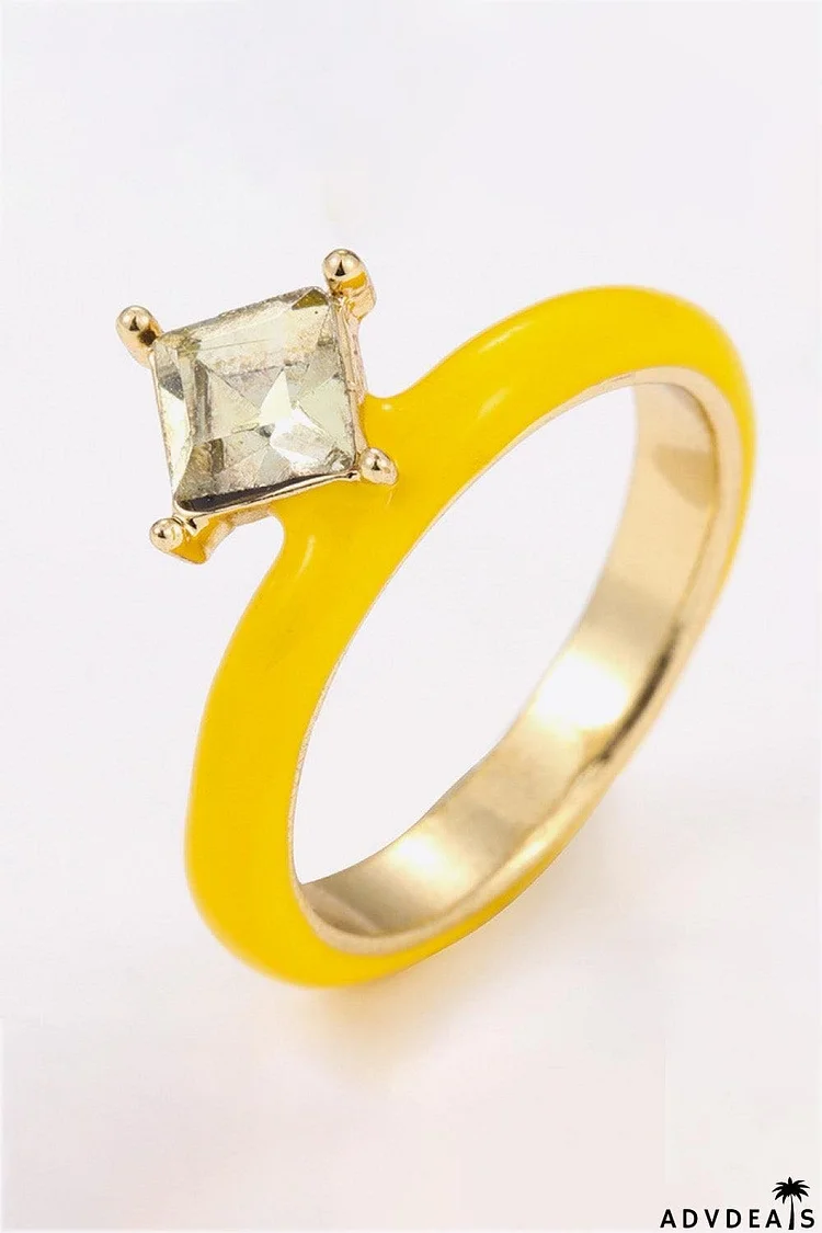 Everyday Delight 18K Gold Plated Glass Stone Ring