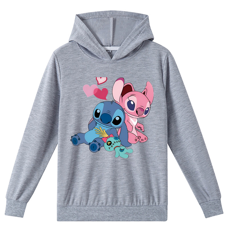 Mayoulove Stitch Long Sleeve Hoodie - Cute and Comfortable Kids Clothing for Fans of the Lovable Alien Stitch - Perfect for Boys and Girls Aged 4-12-Mayoulove