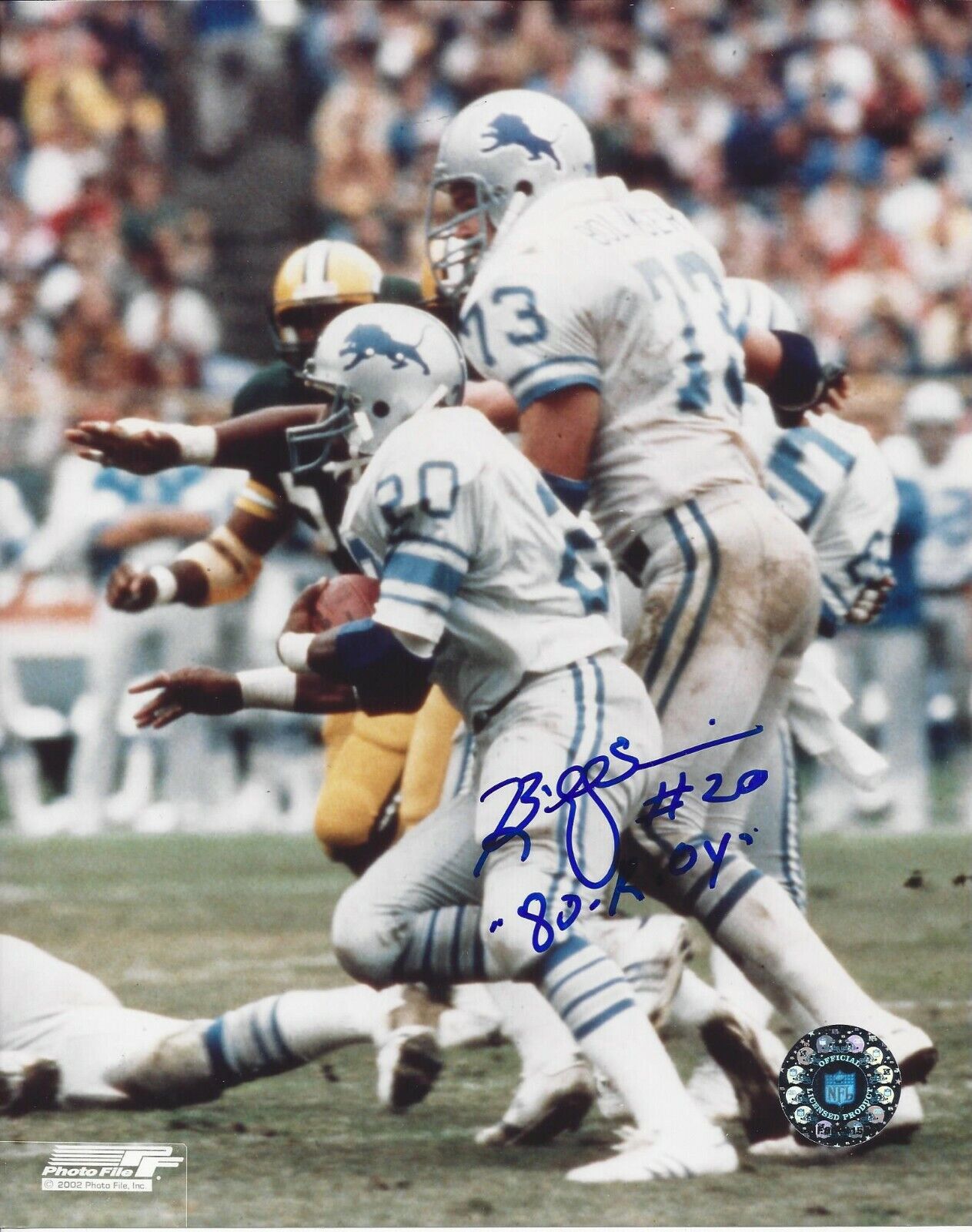 Billy Sims Autographed 8x10 Detroit Lions Heisman Trophy Winner 1978 #4