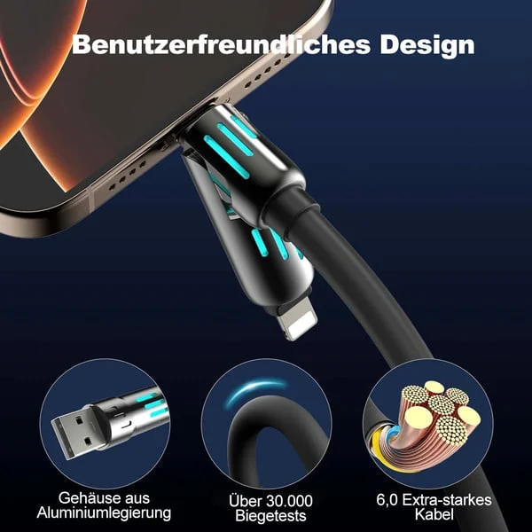 🔥Zeitlich begrenztes Angebot⏰ 4-in-1 USB-Ladekabel, Schnellladung, bis zu 60 W