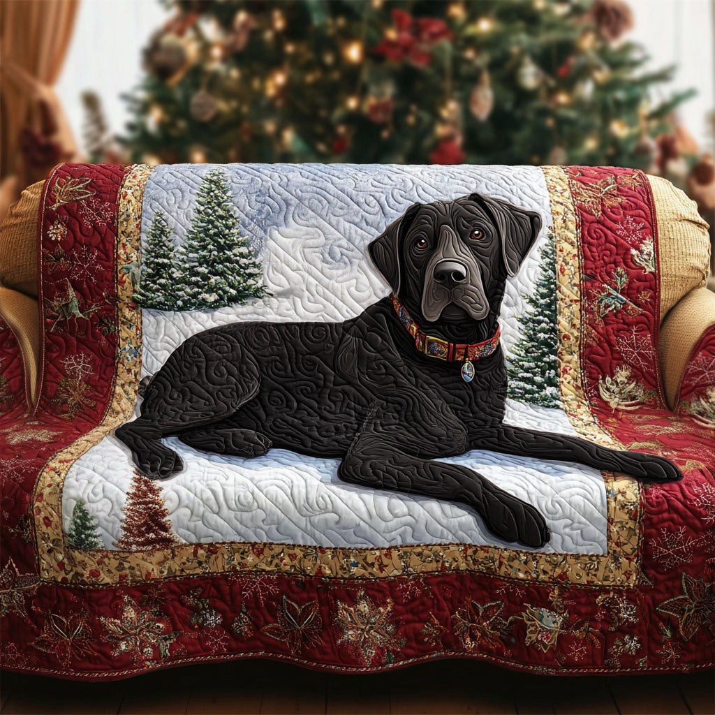Fetch the Day Black Lab Quilted Sofa Cover NCU0PT10196 everthome