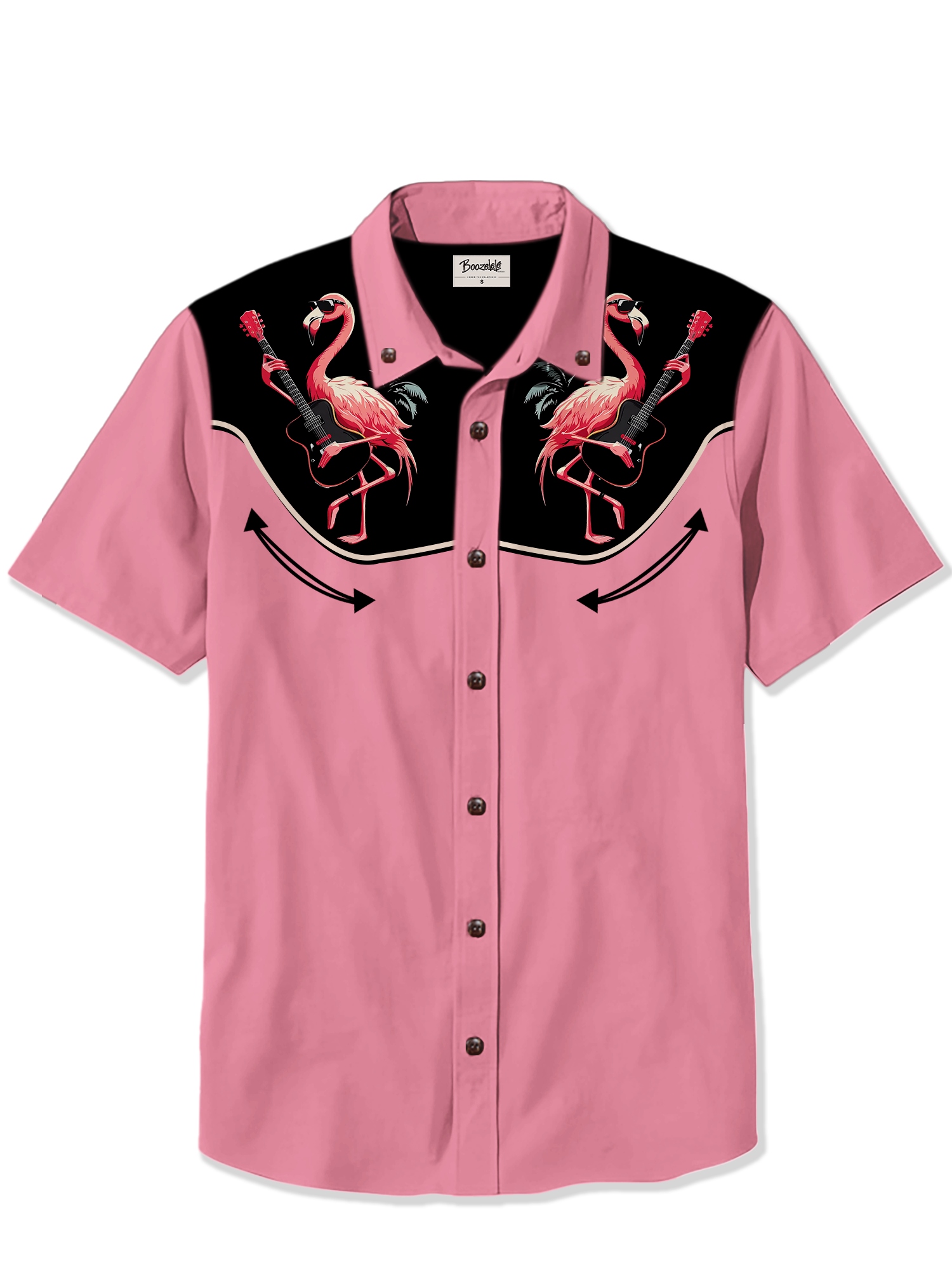 Retro Flamingo Playing Guitar- 100% Cotton Shirt