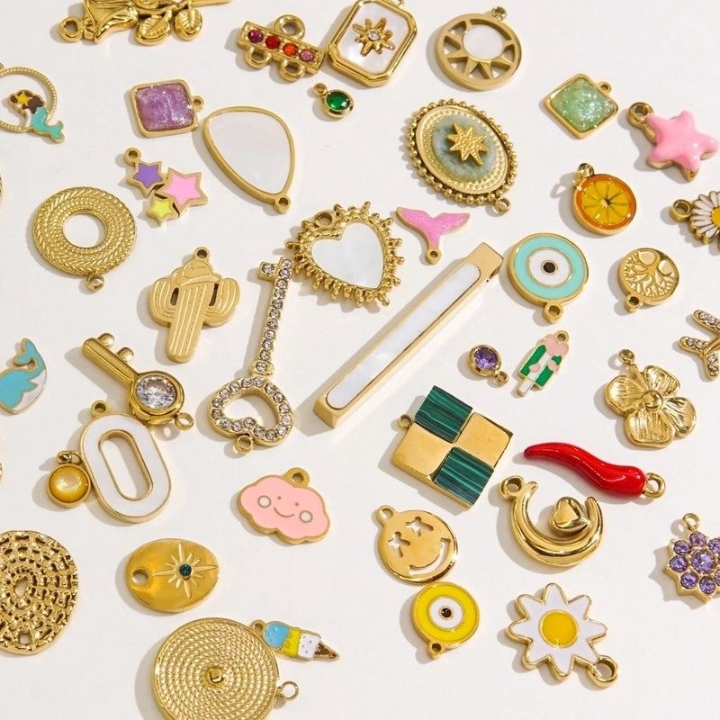 1 Piece 21*17mm 304 Stainless Steel Star Bow Knot Shell Pendant Jewelry Accessories