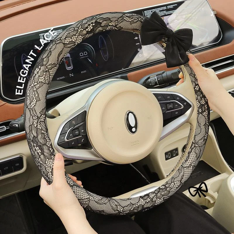 All-season lace steering wheel cover for cars