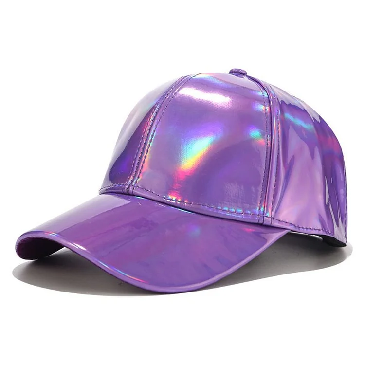 Glitter Metallic Reflective Fitted Hats Hip Hop Strapback Baseball Cap at Hiphopee