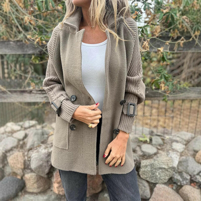 🍂💕Women's double button lapel mid-length coat