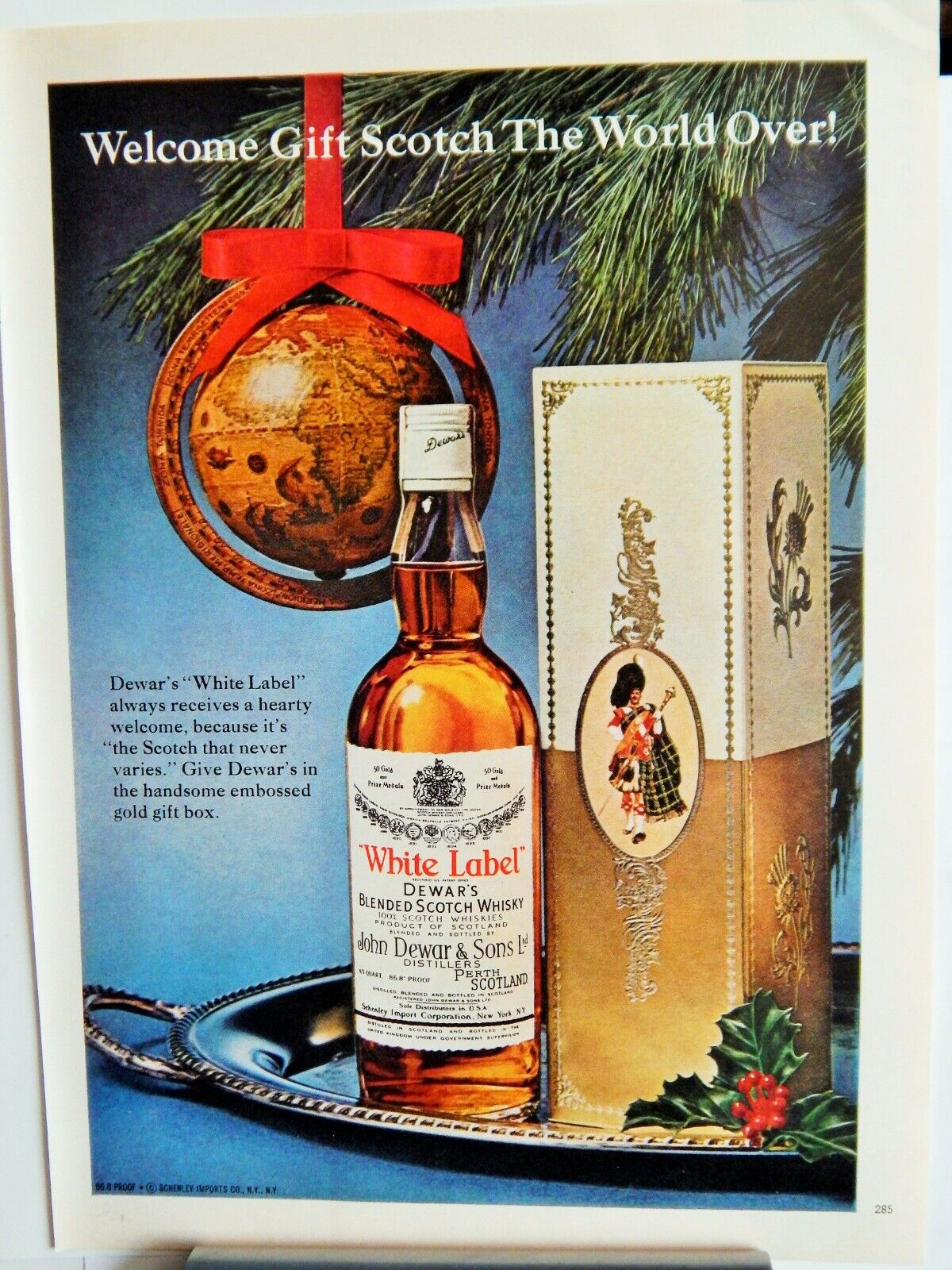 DEWARS WHITE LABEL SCOTCH WHISKEY ORIG. VTG 1966 Photo Poster painting AD, RARE EPHEMERA