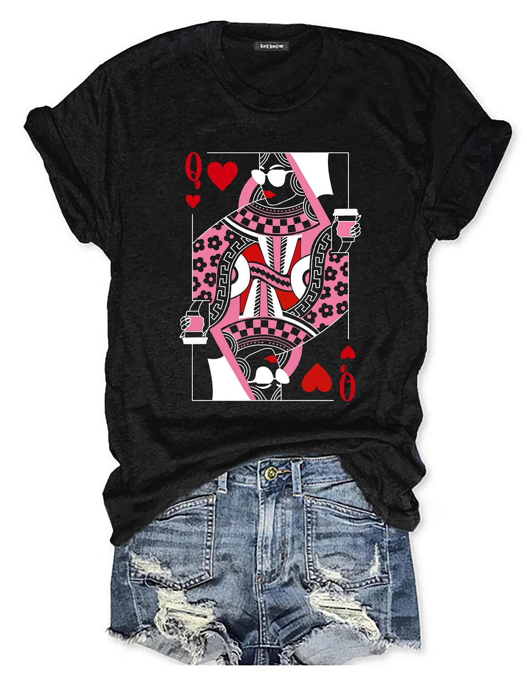 Queen Of Hearts Coffee Lover T-shirt