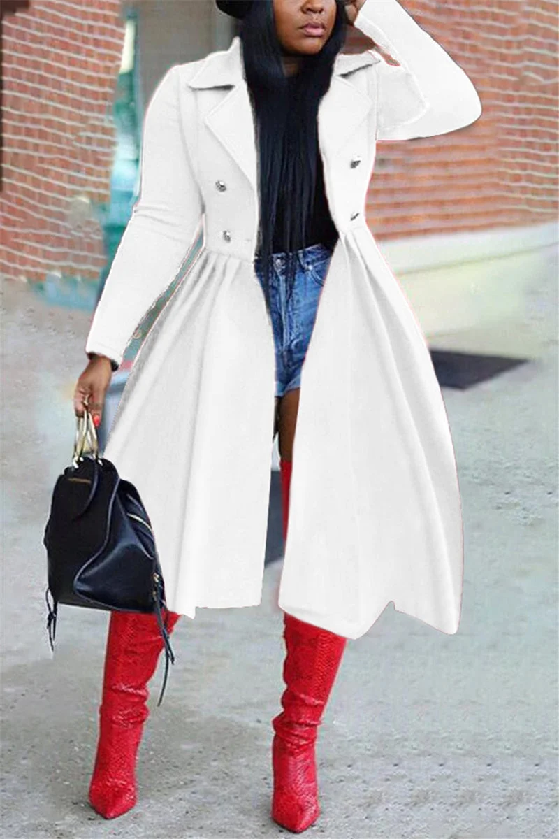 Fashion Casual Solid Cardigan Turndown Collar Outerwear