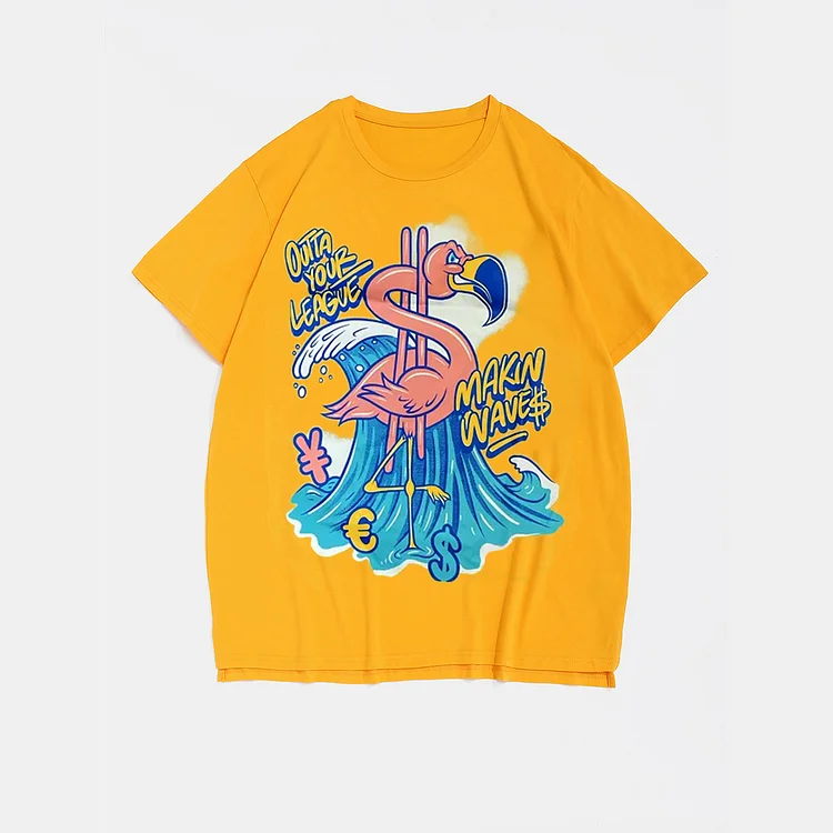 Plus Size Yellow Makin Waves T-Shirt