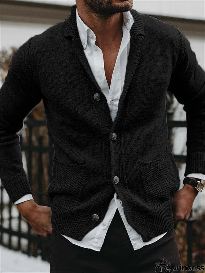 British V-Neck Long Sleeve Autumn Sweater for Men