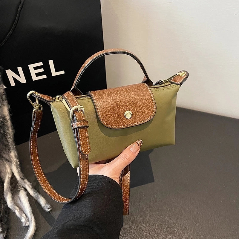 Women’s Small Nylon Solid Color Basic Classic Style Sewing Thread Square Magnetic Buckle Crossbody Bag