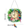 (US Only)2D Flat DIY Jungle Parrots 5D Diamond Clock Pendant Art Craft for Living Room