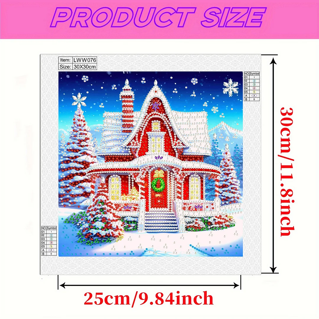 Christmas House - Diamond Painting - Partial Special Shaped Drill(Canvas|30*30cm)