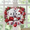 Valentine Day 2D Flat DIY Diamond Art Pendant Diamond Painting Crafts Set (Bear)