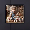 Vie d’animaux de compagnie fille-plein diamant rond peinture-30 * 30cm
