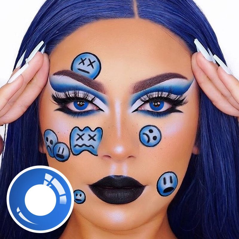 Dark Blue Block Helloween Contact Lense