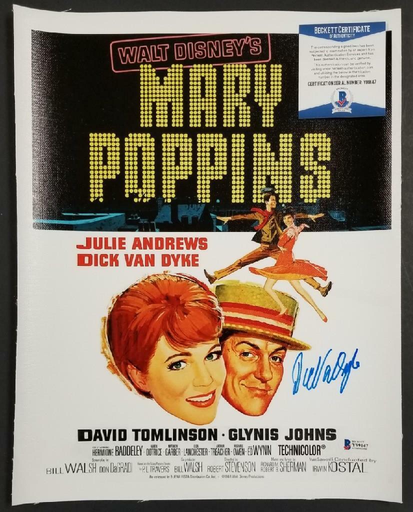 Dick Van Dyke signed Mary Poppins 11x14 Canvas Movie Poster Photo Poster painting Auto ~ BAS COA