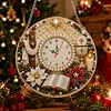Acrylic Special Shape Xmas Cross Diamond Pearl Painting Clock Handicraft Hanging Kit
