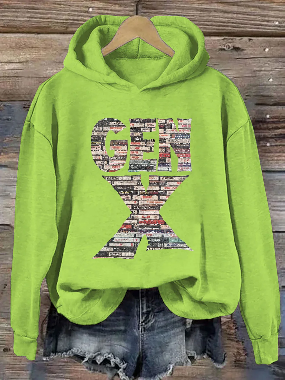 Gen X 80&rsquo;s Rock Cassettes Hoodie