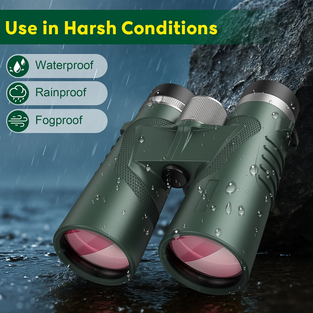 HD Binoculars for Adults, Lightweight Waterproof, High Powered with Upgraded Phone Adapter (green)