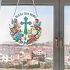 4Pcs Diamond Painting Flower Window Pendants Suncatcher Hanging Kits for Home Porch Farmhouse