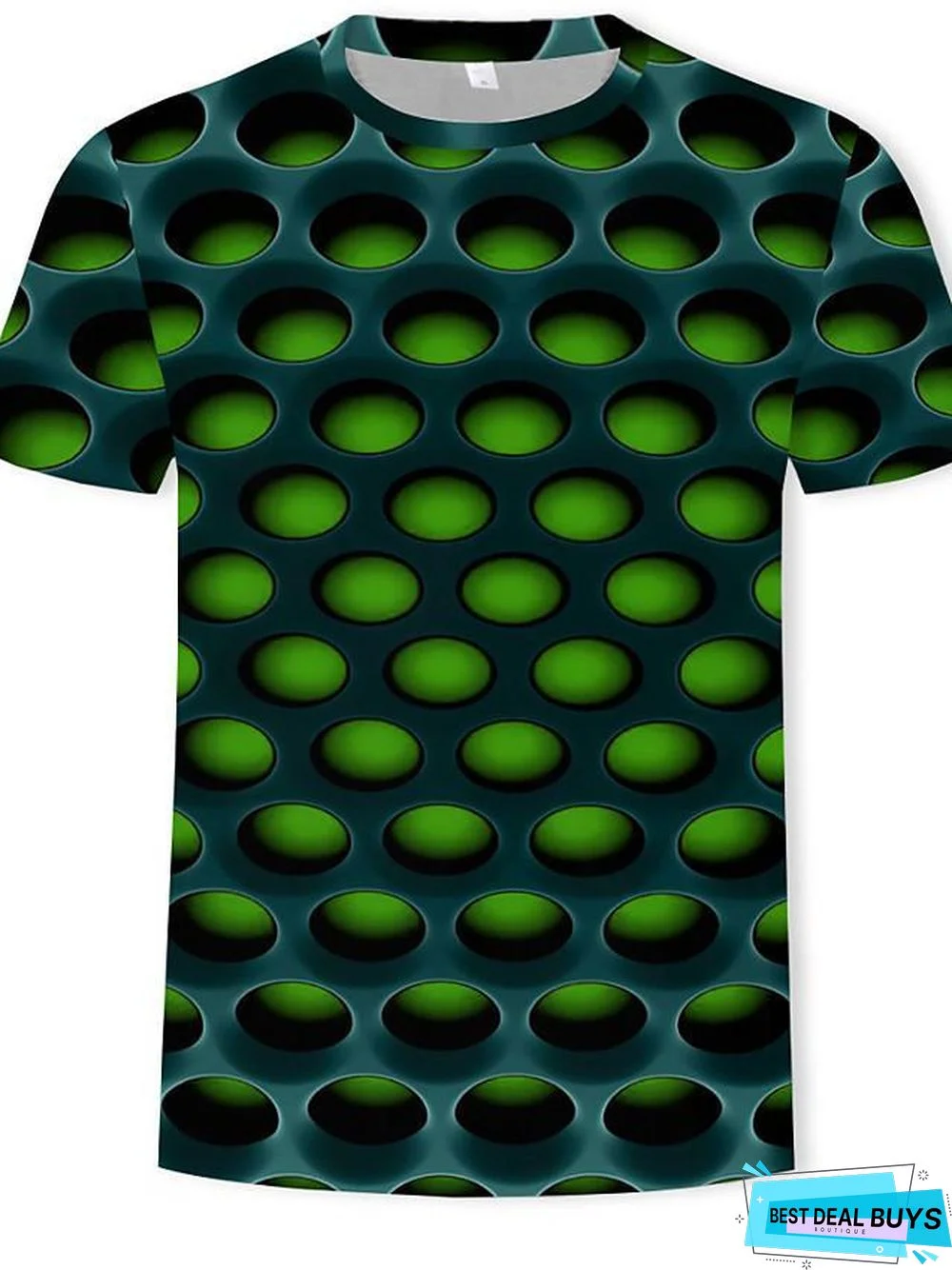 Men's Graphic 3D Print T-Shirt Street Chic Exaggerated Daily Casual Round Neck Purple / Yellow / Red / Lime Green / Green / Summer / Short Sleeve