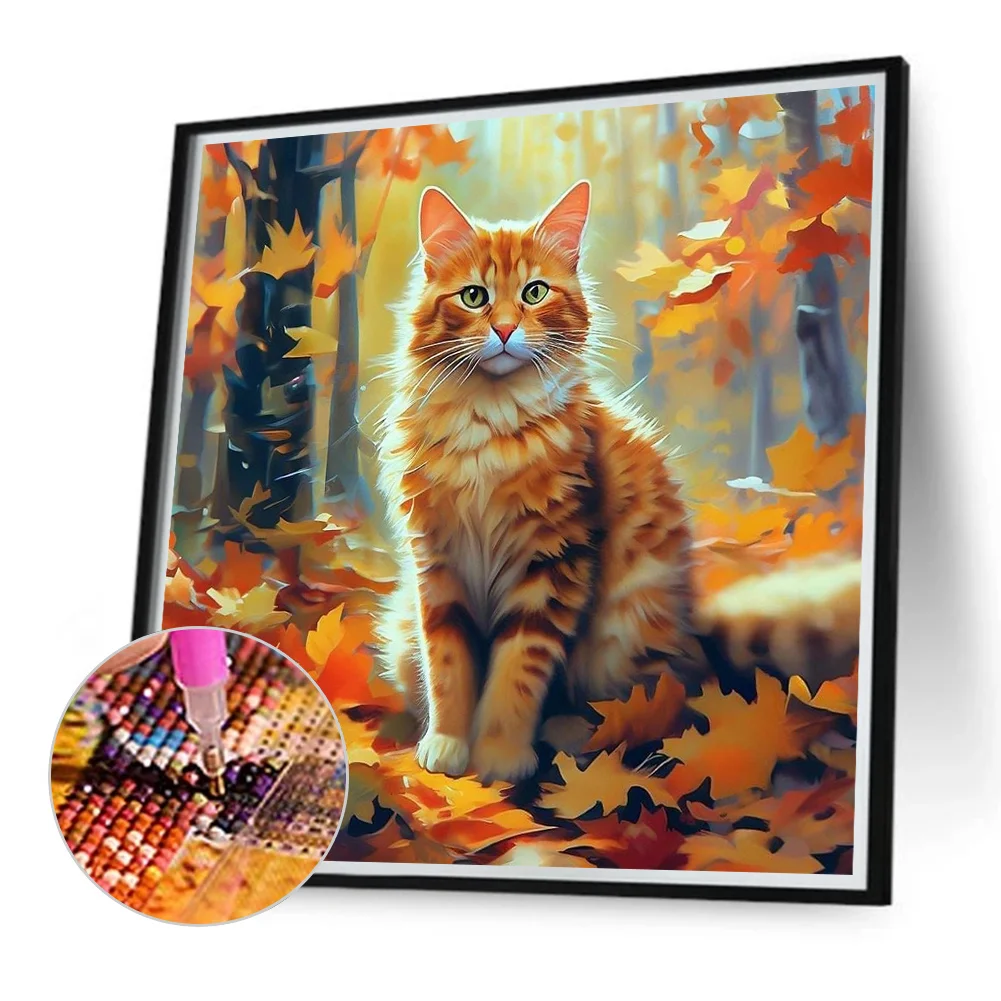 Diamond Painting - Full Round Drill - Autumn Cat(Canvas|40*40cm)
