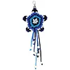 Handmade Five-Pointed Star Car Pendant with Wood Bead Crochet Bag Charm Keychain Making Supplies DIY Hand Woven Tassel Dream Catcher Ornament Cars Rearview Mirror Hanging Accessories