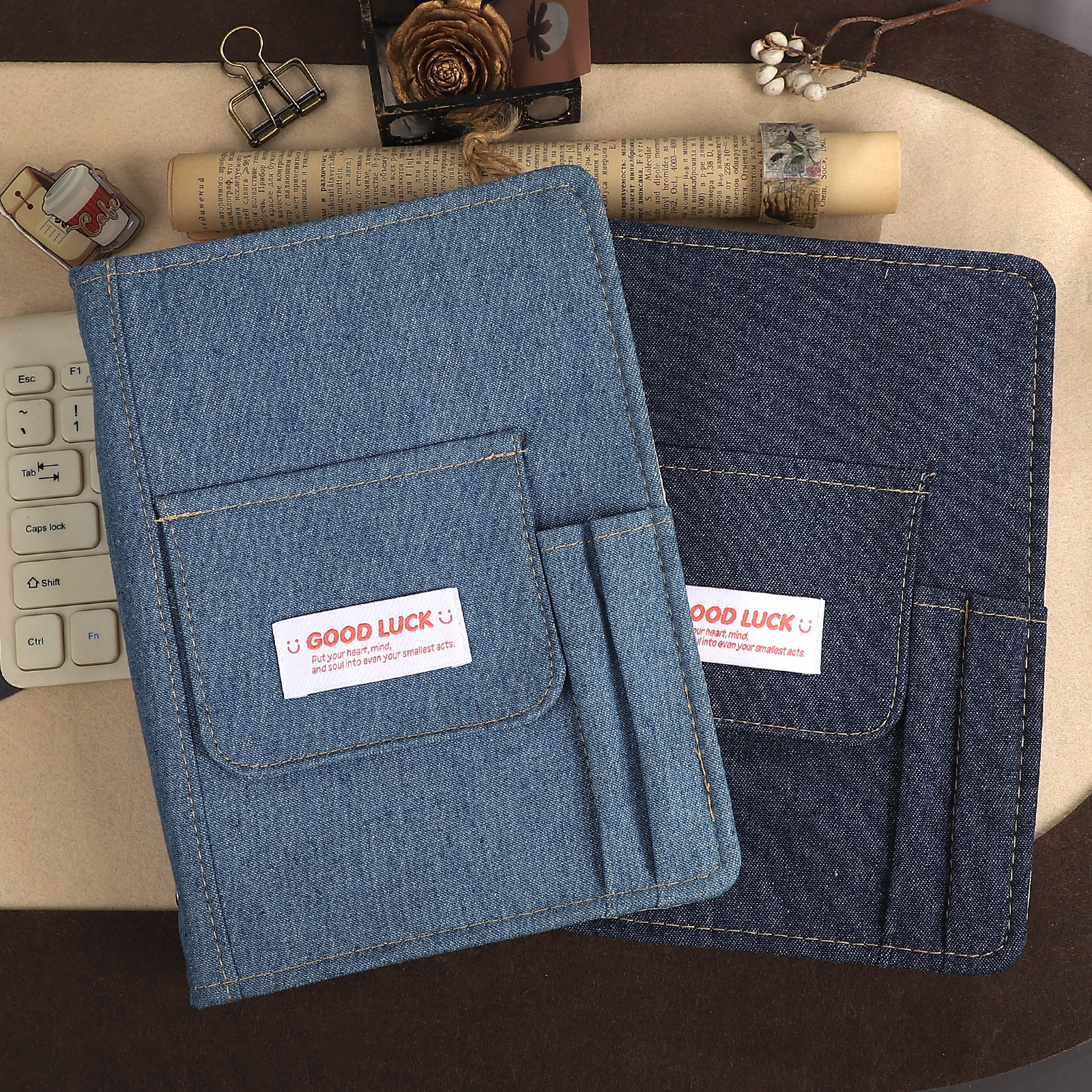 루즈리프 노트북 - 빈티지 블루 카우보이