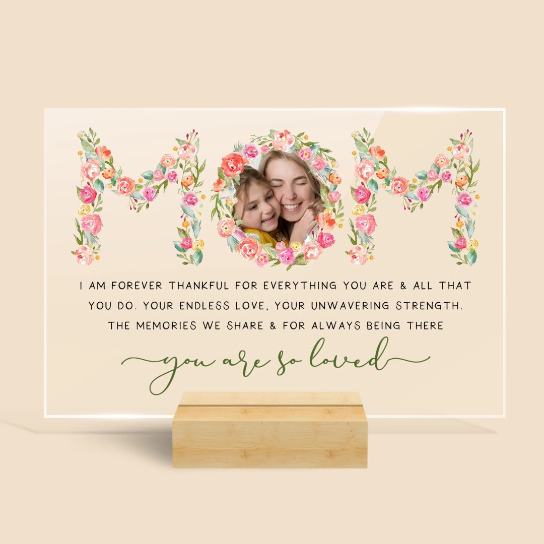 Mom, You're So Loved - Personalized Acrylic Plaque - Best Gift For Mother, Grandma