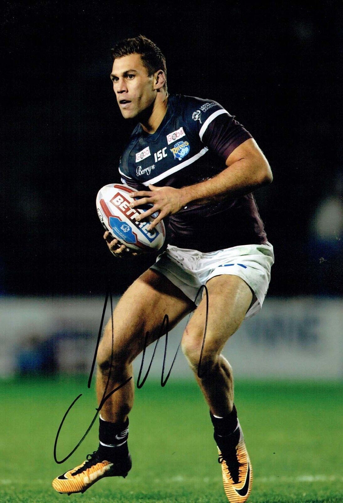 Joel MOON 2018 Leeds Rhinos Rugby Signed Autograph 12x8 Photo Poster painting 2 AFTAL COA