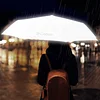 Reflective Travel Umbrella, Rainproof, Windproof, Automatic Opening And Closing Folding Umbrella, Changes Color When Exposed To Water, Sturdy Fiberglass Frame, Unisex Compact Umbrella