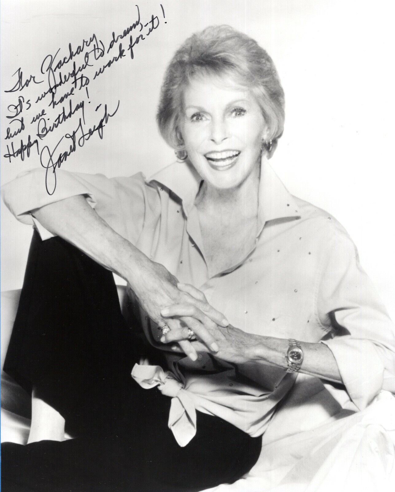 Janet Leigh Actress Hand Signed Autograph 8x10 Photo Poster painting with Todd Mueller COA