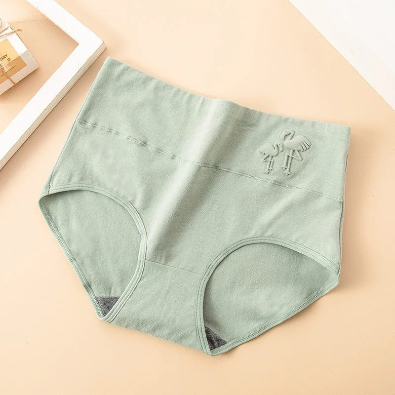 Women's Cotton Underwear Sexy Lace Panties Fashion Seamless Comfort Briefs Plus Size High Waist Abdominal Underpants  Lingerie