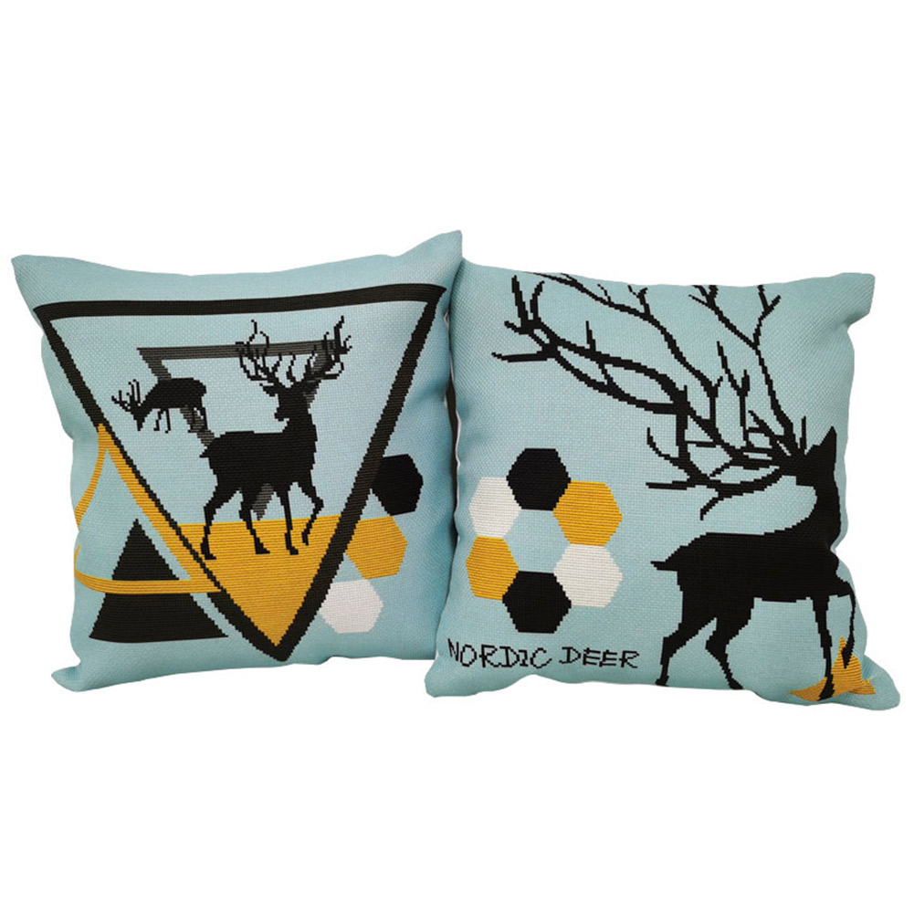 

2pcs Elk - 11CT Stamped Cross Stitch Pillowcase - 45*45CM, 501 Original