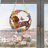 Diamond Art Window Catcher Kit Dachshund Floral Wreath 9.45x9.45in