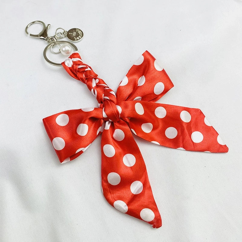 Sweet Minimalist Bow Knot Cloth Metal Unisex Bag Pendant Keychain