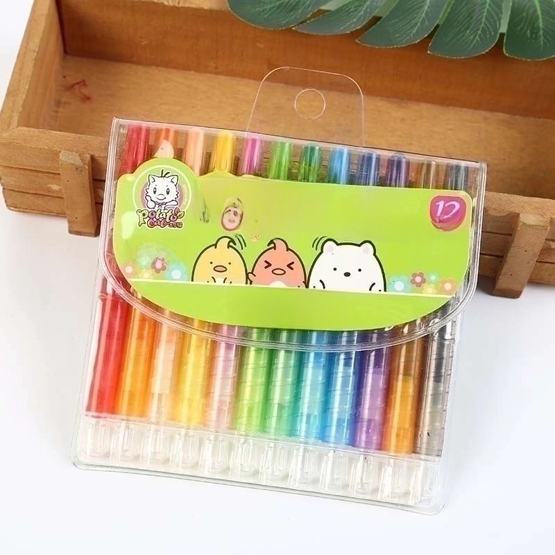 Children’s Rotating Crayons Washable Not Dirty Hand Painting Graffiti Pen