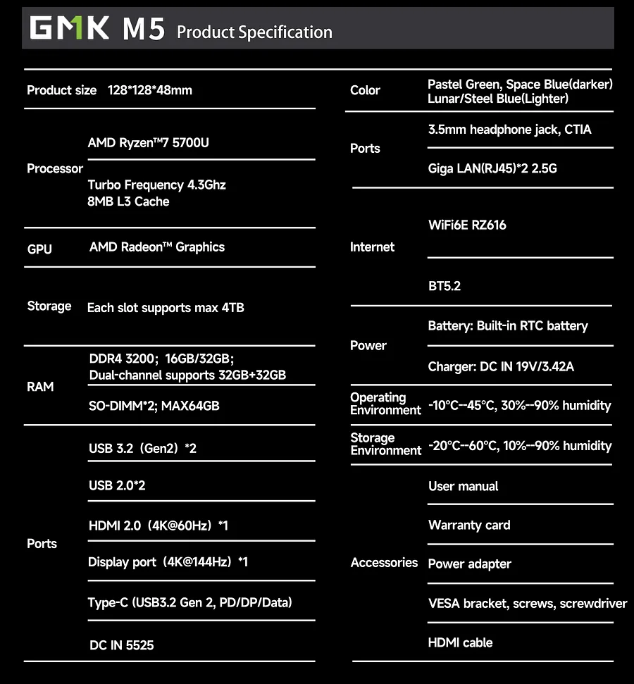 AMD Ryzen 7 5700U Mini PC--NucBox M5 Upgraded version AMD Ryzen 7 5700U Mini PC--NucBox M5 Upgraded version
