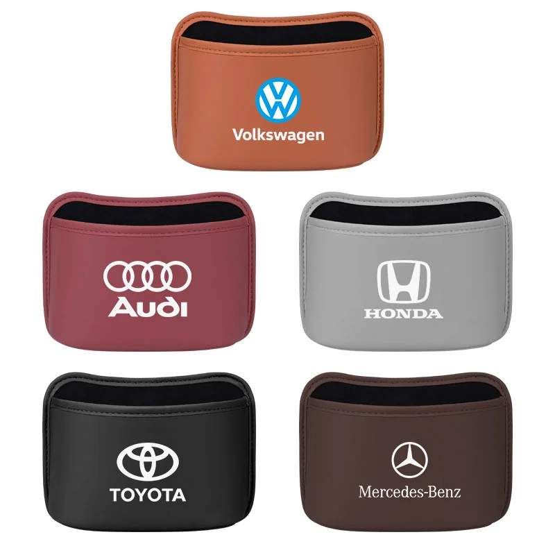 Car door cup holders and seat back storage bags