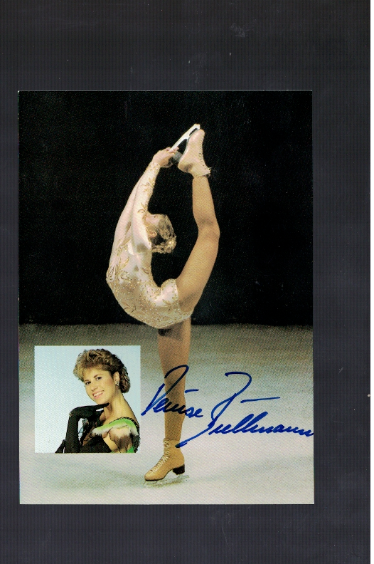 Denise Biellmann Swiss USA Figure Skating Signed 4 x 6 Photo Poster painting Card W/Our COA A