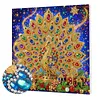 DIY Special Shape Diamond Painting Pearl Art With Inner Frame Kit 25x25cm(Light-up Christmas Peacock)