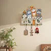 Wooden Cat Diamond Art Hanging Hook Rail Diamond Painting Art Craft Wall Hooks