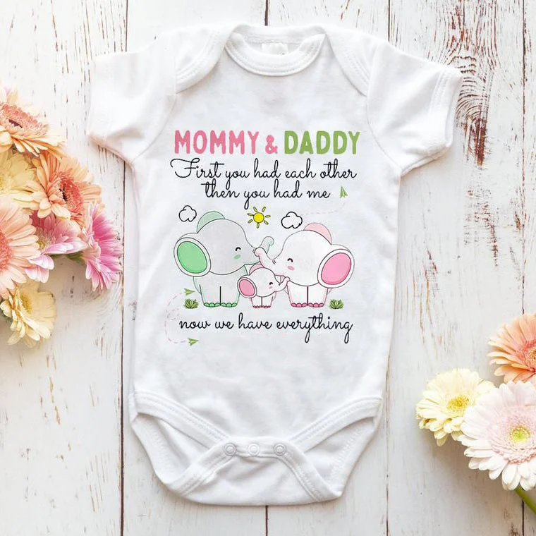 Lovely Elephant Printed Baby Romper