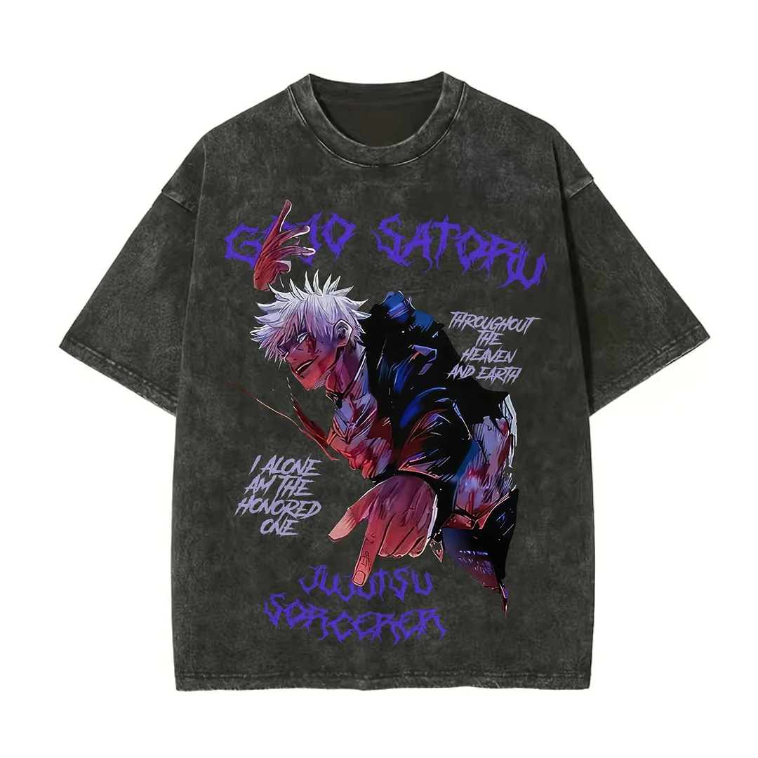 Jujutsu Kaisen Printed Oversize Washed T-Shirt