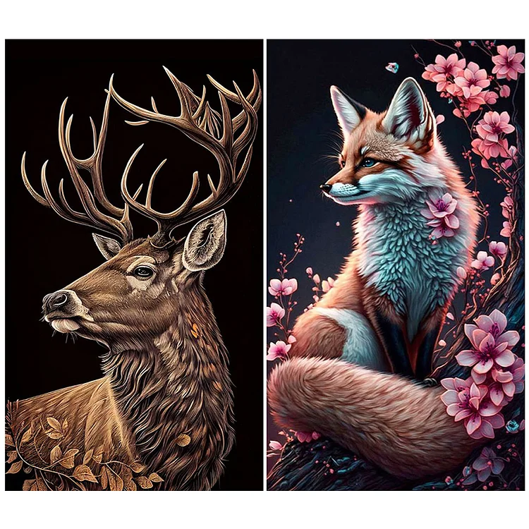Deer 40*70cm(picture) full round drill diamond painting with around 4  colors of AB drill