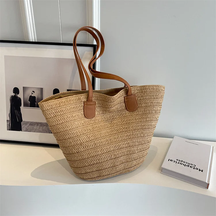  Women's Beach Vacation Woven Tote Bag