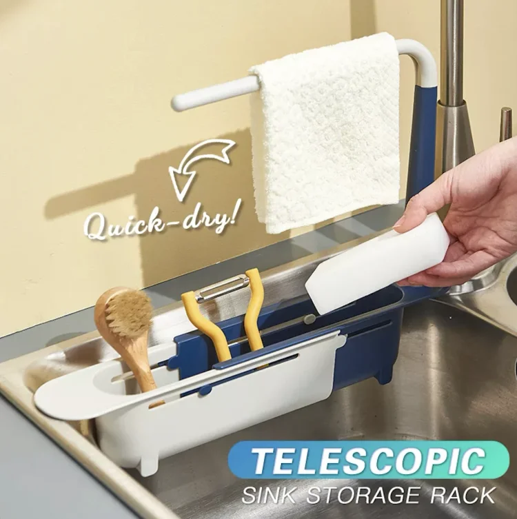 Telescopic 2-in-1 Sink Storage Rack Holder